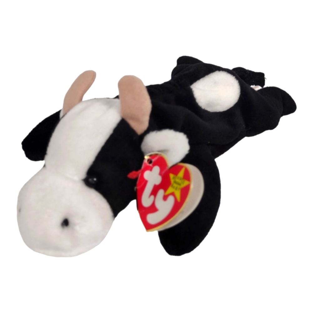 Vintage Ty Daisy the Dairy Cow Laying Down #4006 Beanie Babies 1994